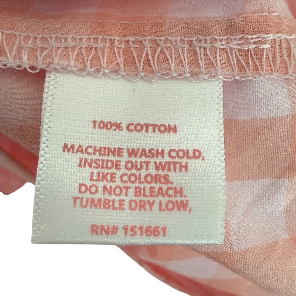 Bando Gingham Jumpsuit Wide Leg Belted Pink White Cotton Size 2X - Picture 7 of 12